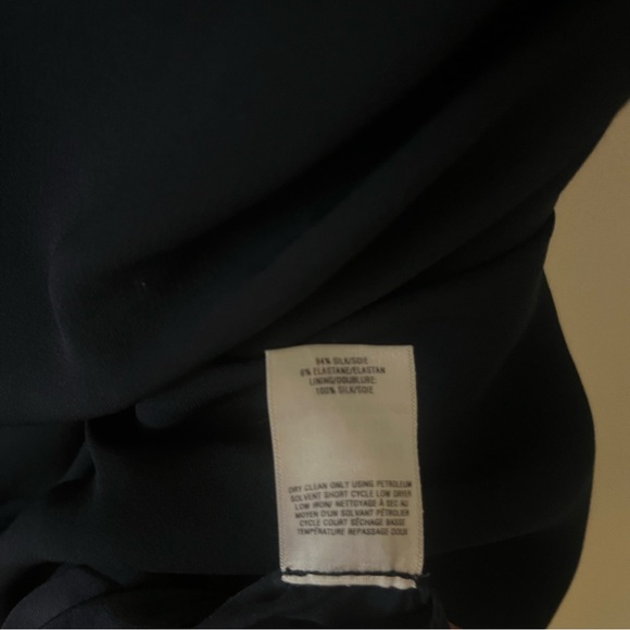 Oscar de la Renta Navy Draped Silk Asymmetrical Navy Dress 6 NWT - Picture 15 of 17